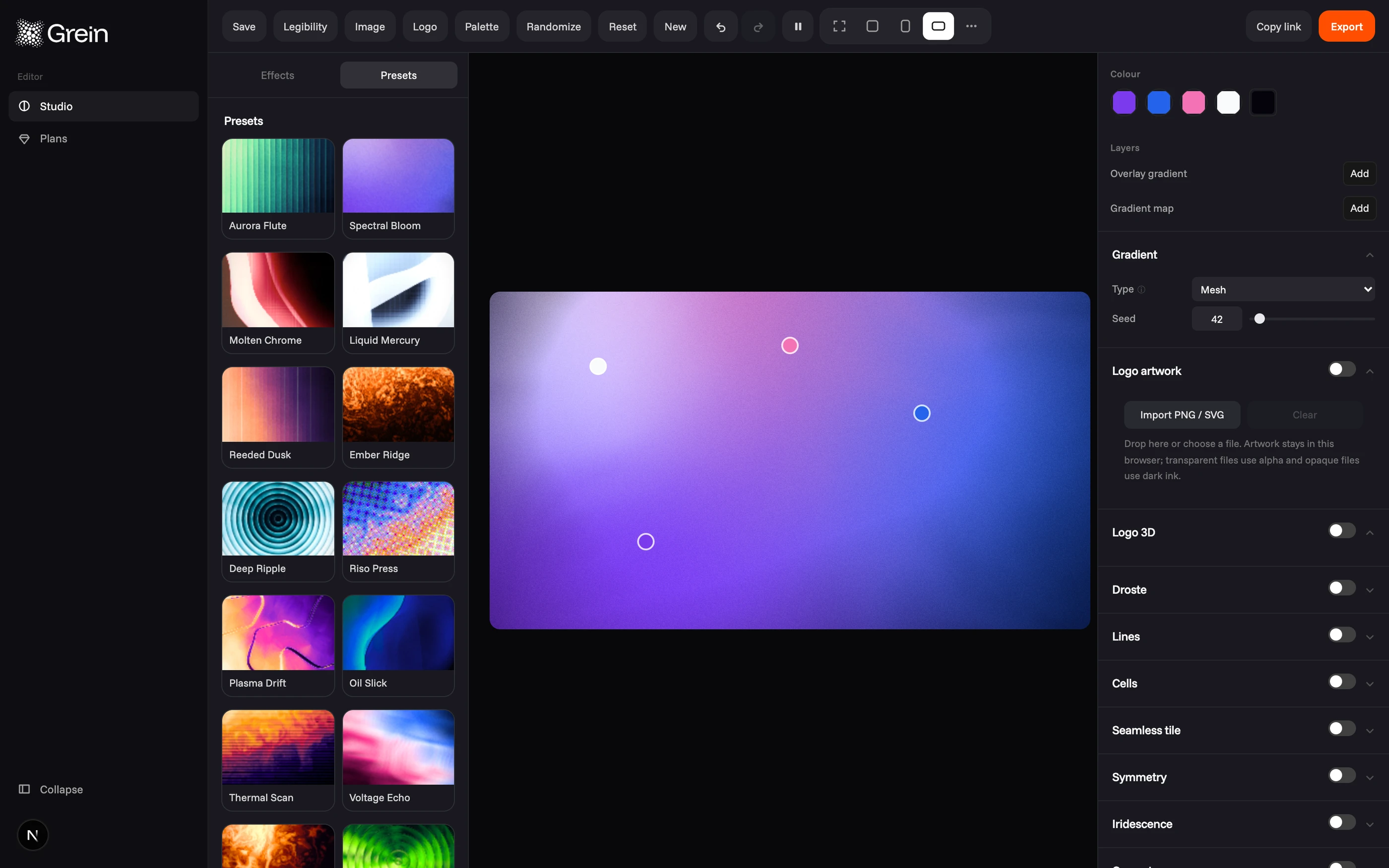 Start from a preset.